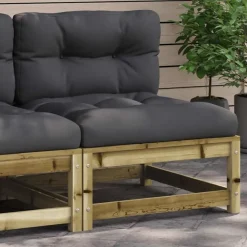 Tuinbank zonder armleuningen met kussens hout>vidaXL Discount