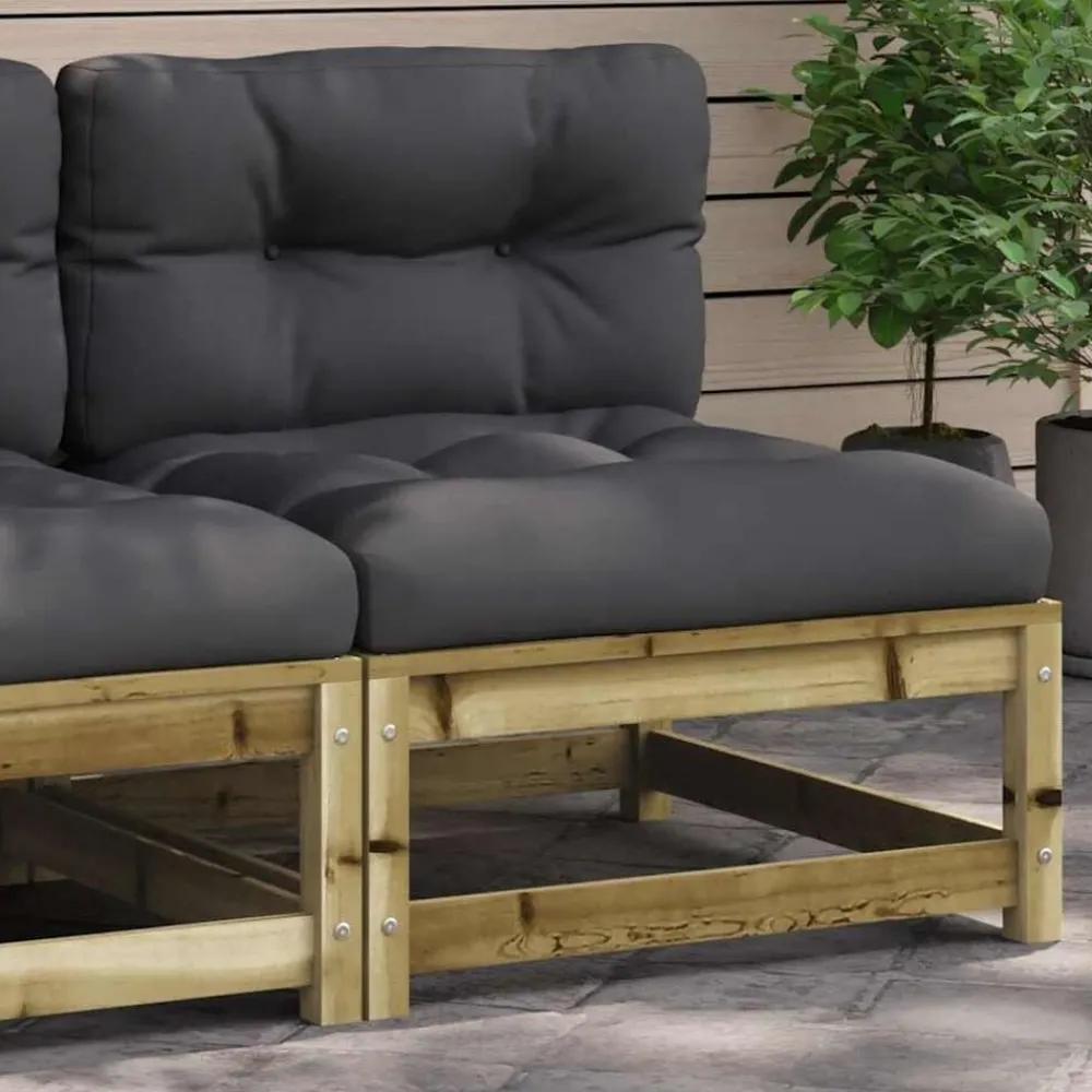 Tuinbank zonder armleuningen met kussens hout>vidaXL Discount