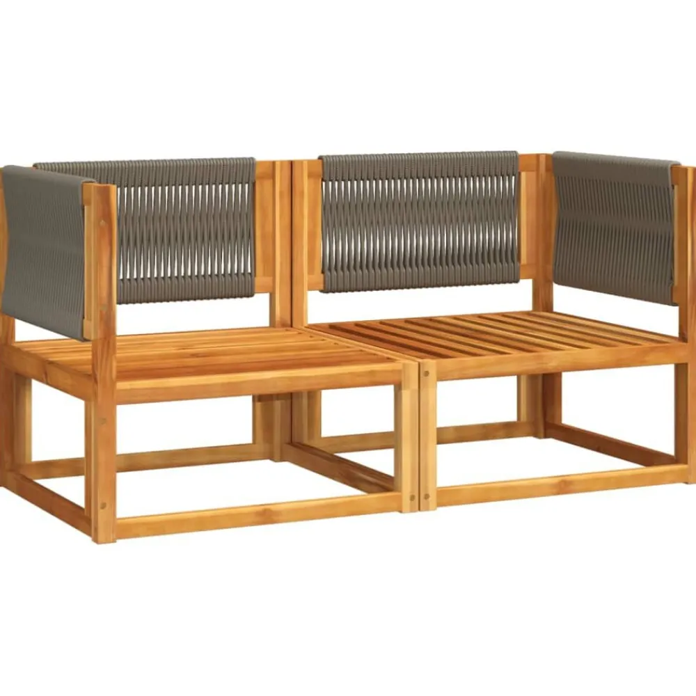 Tuinbanken Hoekbanken met Kussens 2 st acaciahout & Touw>vidaXL Clearance