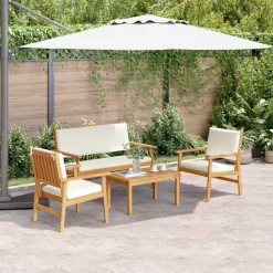 Tuinbankenset 4 pcs Bruin 120 x 65,5 x 79 cm Massief Acaciahout>vidaXL Sale