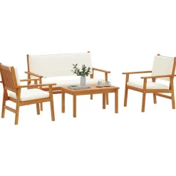 Tuinbankenset 4 pcs Bruin 120 x 65,5 x 79 cm Massief Acaciahout><noscript><img width=