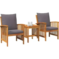 Tuinbankenset met kussen 3 pcs Olie naturel Massief Acaciahout><noscript><img width=