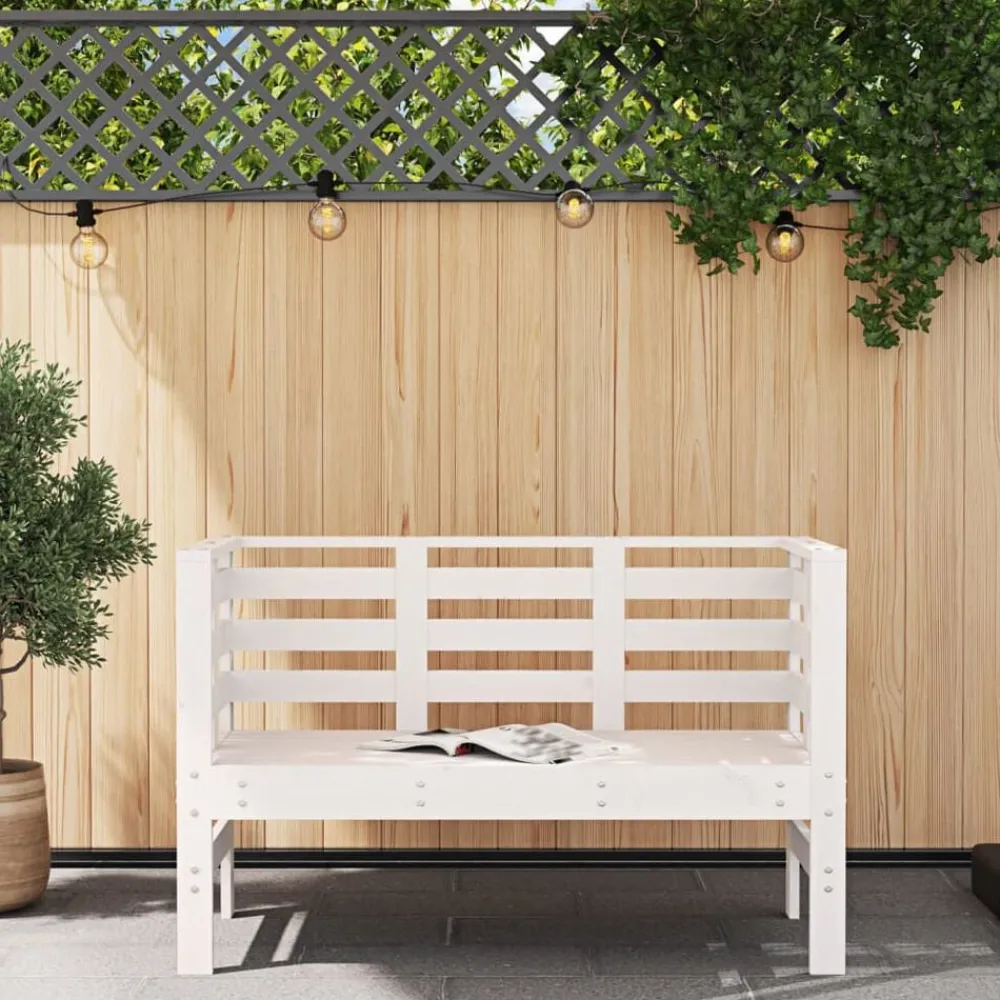 Tuinbankje 111,5x53x71 cm massief grenenhout wit>vidaXL Online