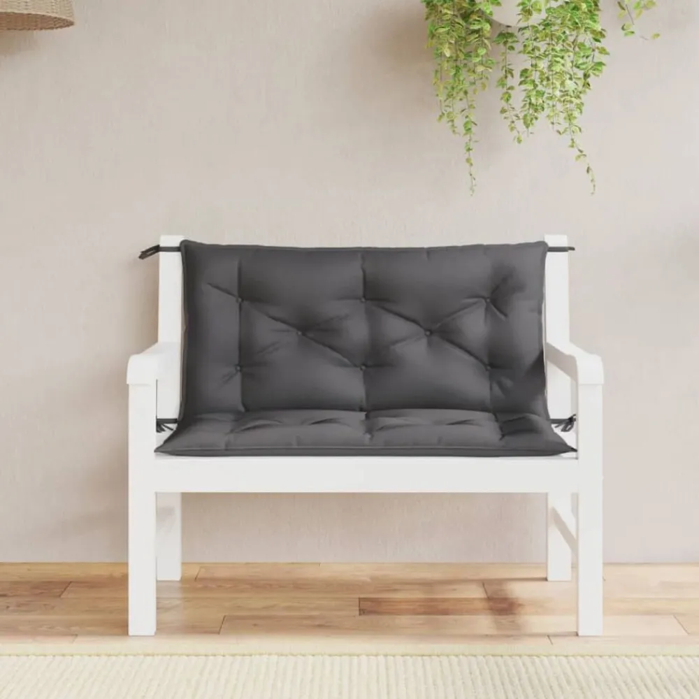 Woon- & Tuinaccessoires*vidaXL Tuinbankkussens 2 st 100x50x7 cm oxford stof kleurig Antraciet