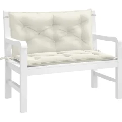Woon- & Tuinaccessoires*vidaXL Tuinbankkussens 2 st 100x50x7 cm stof gemêleerd crèmekleurig cr&egrave;me mix