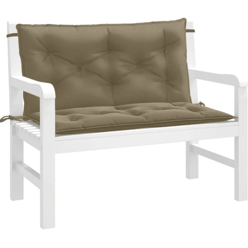 Woon- & Tuinaccessoires*vidaXL Tuinbankkussens 2 st 100x50x7 cm stof gemêleerd taupe taupe mix