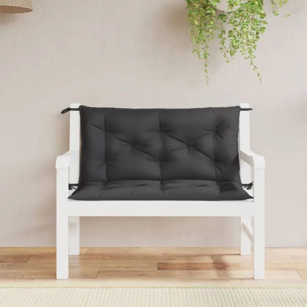 Woon- & Tuinaccessoires*vidaXL Tuinbankkussens 2 st 100x50x7 cm oxford stof Zwart