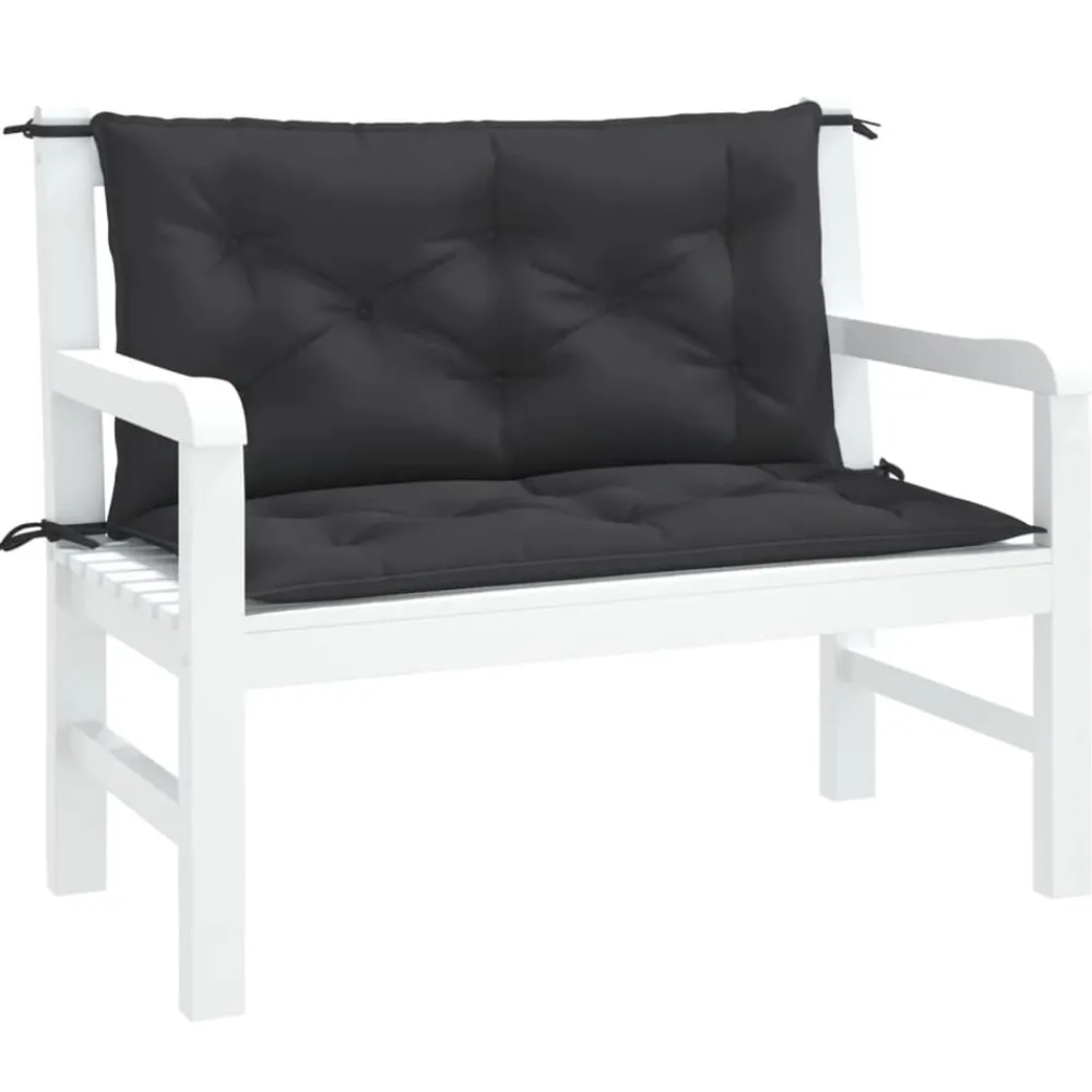 Woon- & Tuinaccessoires*vidaXL Tuinbankkussens 2 st 100x50x7 cm oxford stof Zwart