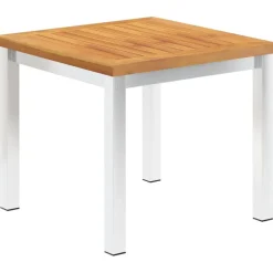 Tuinmeubelen*vidaXL Tuinbijzettafel 45x45x38 cm massief acaciahout roestvrij staal