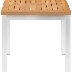 Tuinbijzettafel 45x45x38 cm massief teakhout en roestvrij staal>vidaXL New