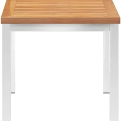 Tuinbijzettafel 45x45x38 cm massief teakhout en roestvrij staal><noscript><img width=