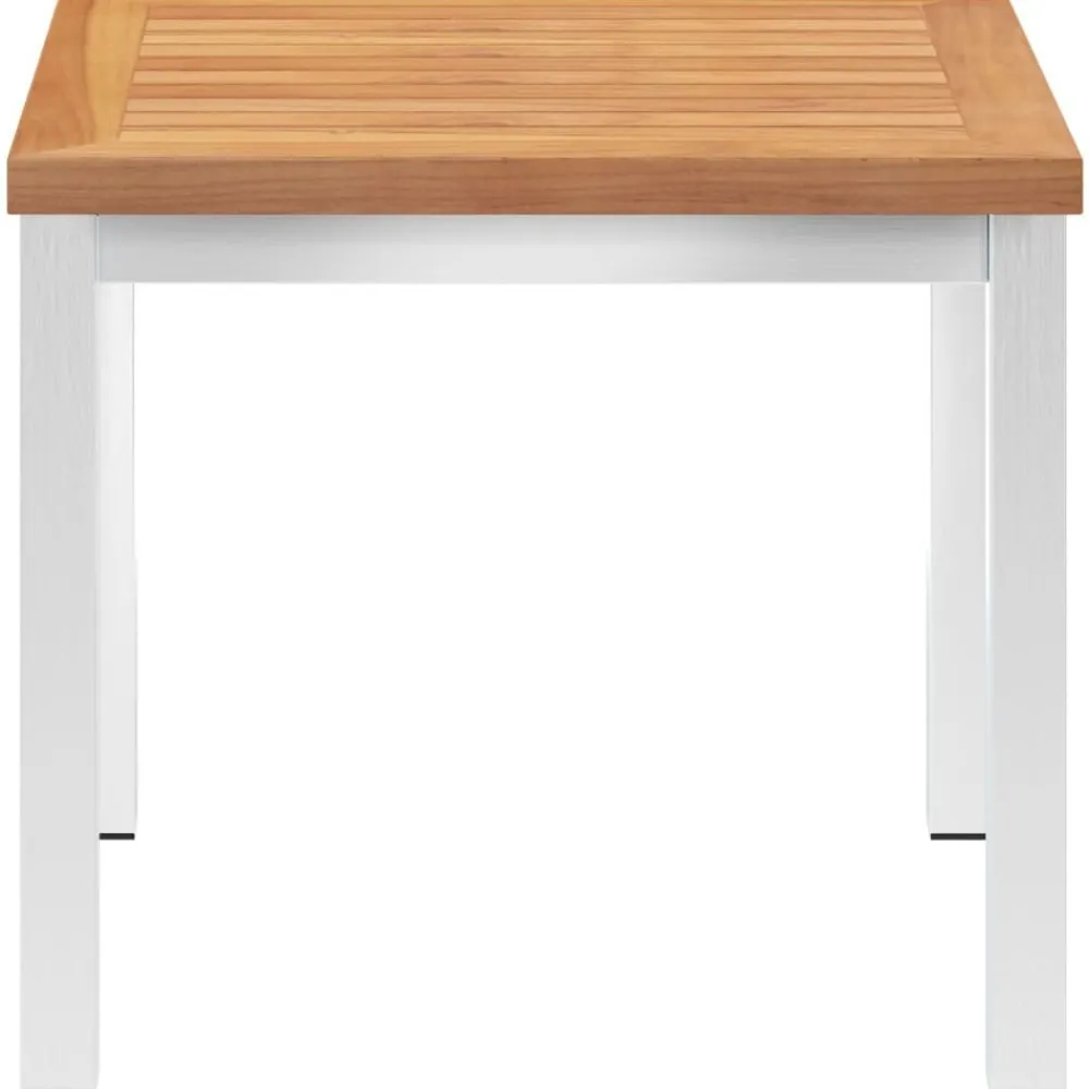 Tuinbijzettafel 45x45x38 cm massief teakhout en roestvrij staal>vidaXL New