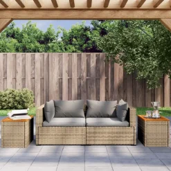 Tuinbijzettafels 2 st 55x34x37 cm poly rattan en hout><noscript><img width=