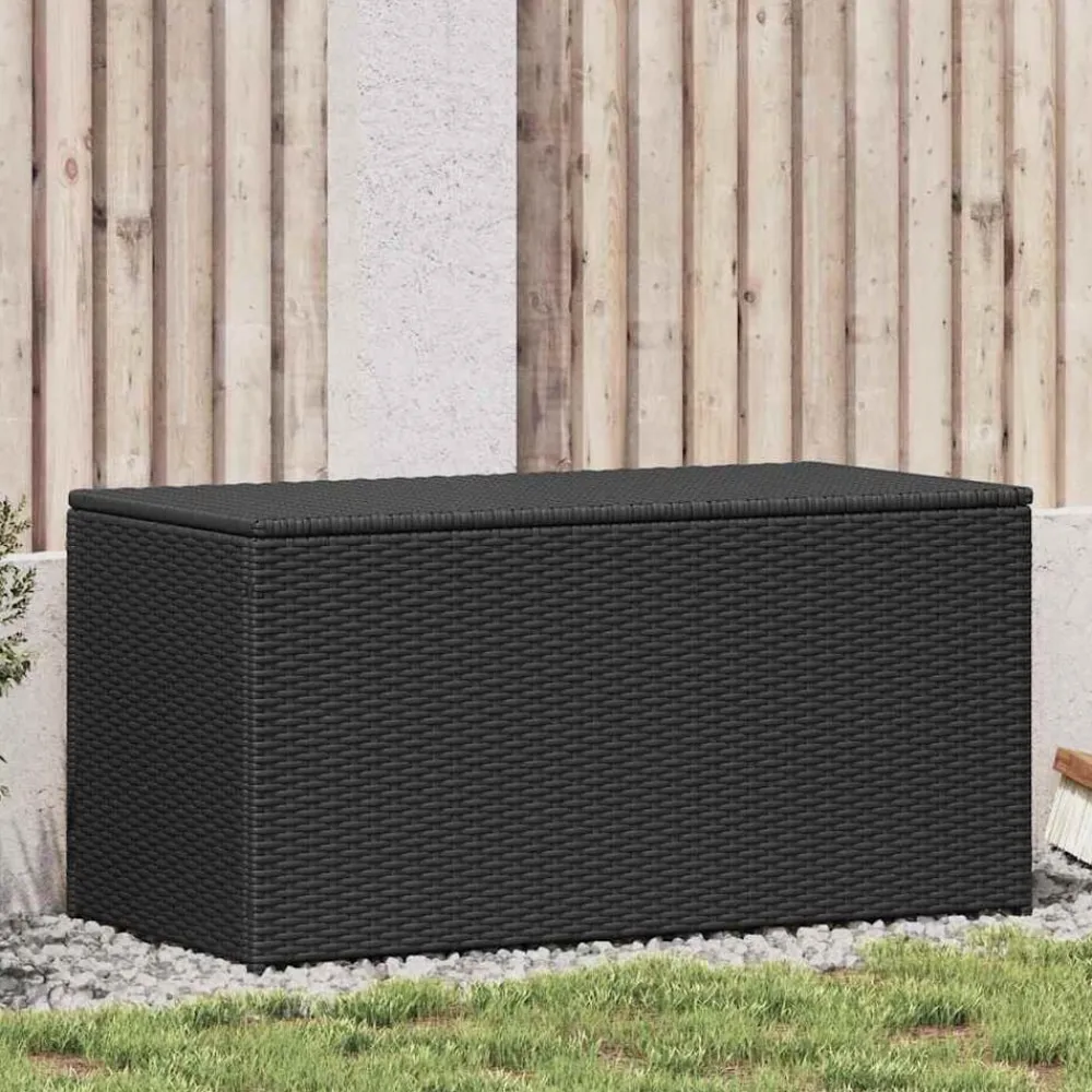 Tuinmeubelen*vidaXL Tuinbox 100x50x50 cm poly rattan Zwart