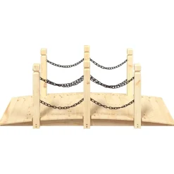 Tuin & Gazon*vidaXL Tuinbrug met kettingrails 150x67x56 cm massief vurenhout Naturel
