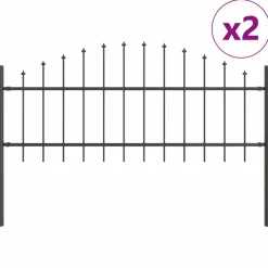 Tuinafscheidingen*vidaXL Tuinhek 2 pcs 170 x 140 cm Gepoedercoat staal Grijs
