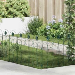 Tuinafscheidingen*vidaXL Tuinhek 5 pcs Staal Groen