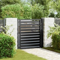 Tuinafscheidingen*vidaXL Tuinhek afsluitbaar 100x100 cm aluminium zwart