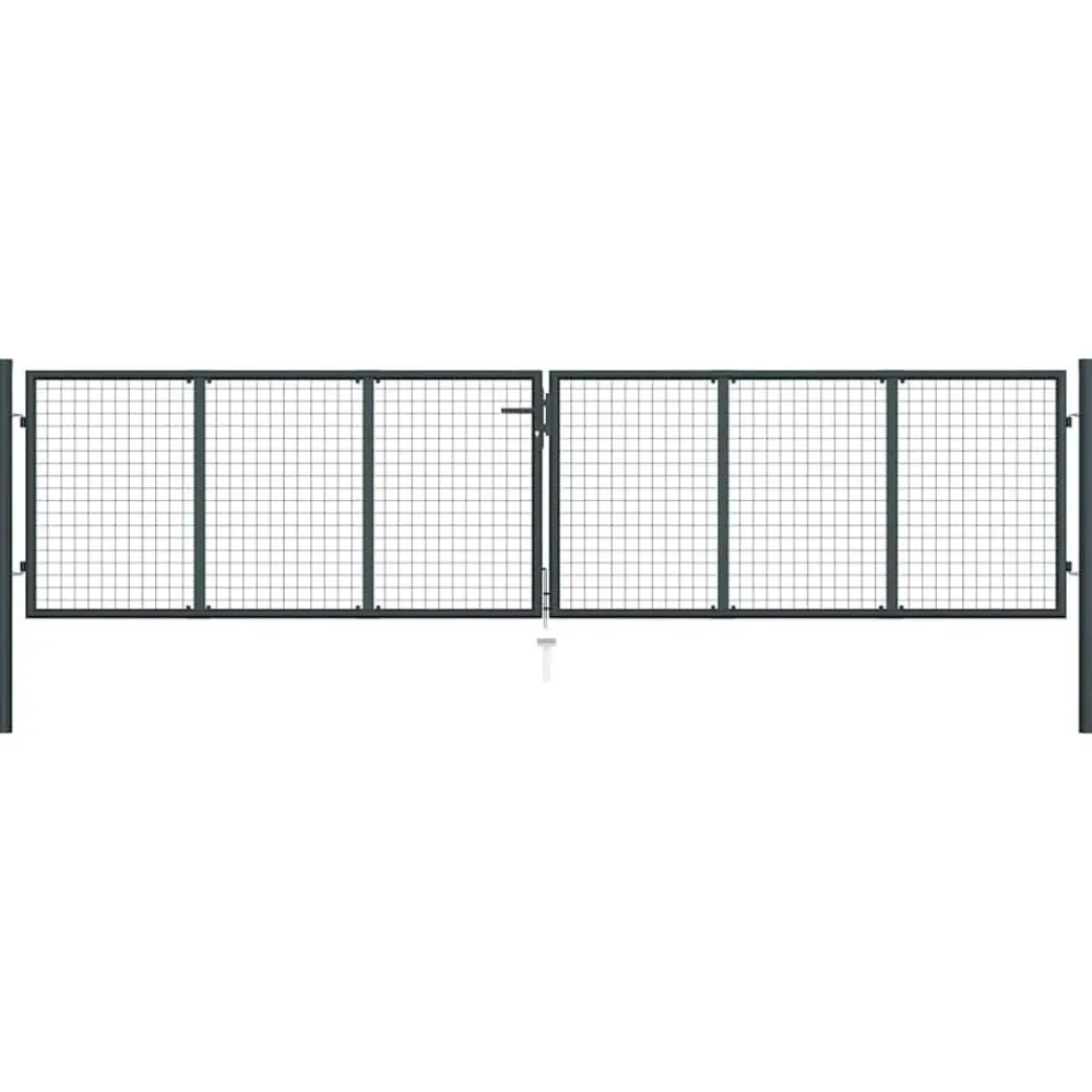 Tuinhek van gaas gegalvaniseerd staal 400x75 cm grijs>vidaXL Clearance