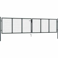 Tuinhek van gaas gegalvaniseerd staal 400x75 cm grijs>vidaXL Clearance