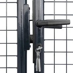Tuinhek van gaas gegalvaniseerd staal 400x150 cm grijs><noscript><img width=