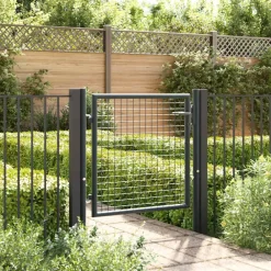 Tuinafscheidingen*vidaXL Tuinhek van gaas gegalvaniseerd staal 100x75 cm grijs