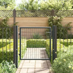 Tuinafscheidingen*vidaXL Tuinhek van gaas gegalvaniseerd staal 100x75 cm grijs
