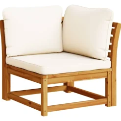 Tuinhoekbank met kussens 73x73x65 cm massief acaciahout>vidaXL Hot