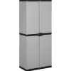 Kasten & Opbergmeubelen*vidaXL Tuinkast met 3 schappen 68x40x168 cm grijs en zwart
