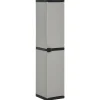 Tuinkast met 3 schappen 34x40x168 cm grijs en zwart>vidaXL