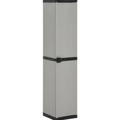 Tuinkast met 3 schappen 34x40x168 cm grijs en zwart>vidaXL