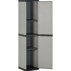 Tuinkast met 3 schappen 34x40x168 cm grijs en zwart><noscript><img width=