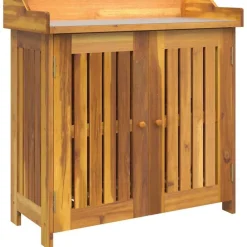 Kasten & Opbergmeubelen*vidaXL Tuinkast met plank Naturel 78 x 36,5 x 78cm Massief Acaciahout