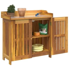 Kasten & Opbergmeubelen*vidaXL Tuinkast met plank Naturel 78 x 36,5 x 78cm Massief Acaciahout