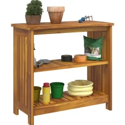 Tuinkast met plank Naturel 75 x 35 x 70cm Massief Acaciahout><noscript><img width=
