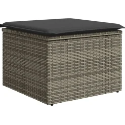 Tuinkruk met kussen 55x55x37 cm poly rattan>vidaXL Discount