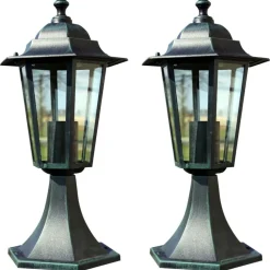 Tuinlampen 2 st aluminium donkergroen/zwart>vidaXL Discount