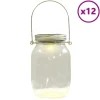 Verlichting*vidaXL Tuinlantaarns 12 st glas warmwit
