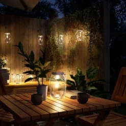 Verlichting*vidaXL Tuinlantaarns 12 st glas warmwit