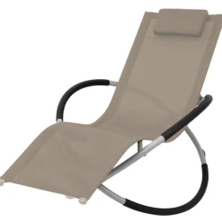 Tuinmeubelen*vidaXL Tuinligbed geometrisch staal Taupe