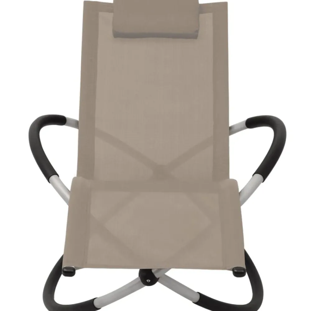 Tuinmeubelen*vidaXL Tuinligbed geometrisch staal Taupe