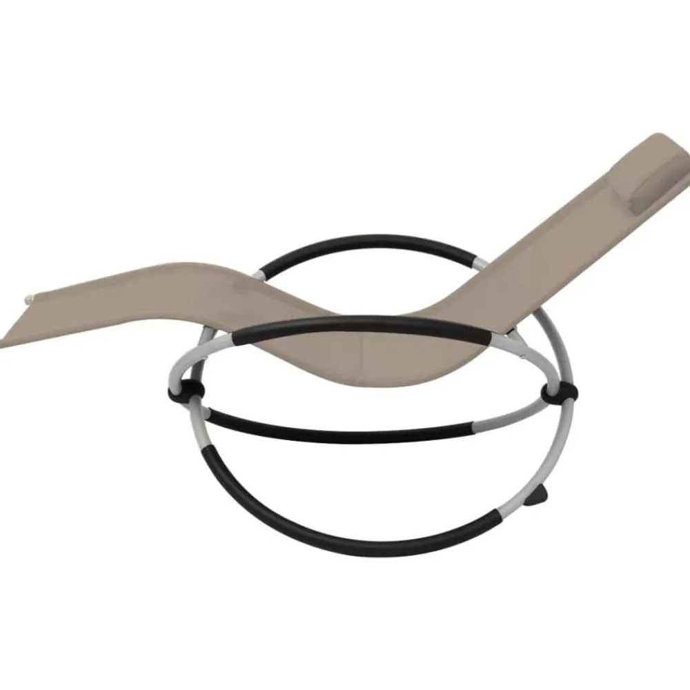 Tuinmeubelen*vidaXL Tuinligbed geometrisch staal Taupe