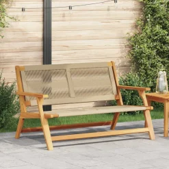 Tuinmeubelen*vidaXL Tuinmeubelen 122 x 78 x 73 cm Massief Acaciahout Beige