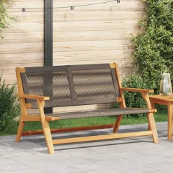Tuinmeubelen*vidaXL Tuinmeubelen 122 x 78 x 73 cm Massief Acaciahout Grijs
