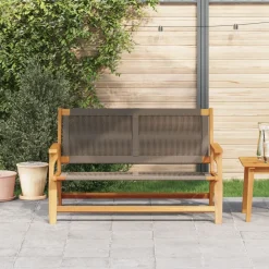 Tuinmeubelen*vidaXL Tuinmeubelen 122 x 78 x 73 cm Massief Acaciahout Grijs