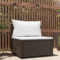 Tuinmiddenbank met kussens poly rattan>vidaXL Sale