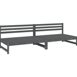 Tuinmeubelen*vidaXL Tuinmiddenbanken 2 st 120x80 cm massief grenenhout grijs Grijs grenenhout