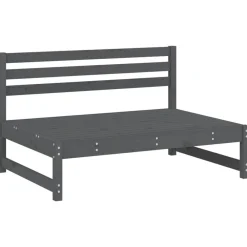 Tuinmeubelen*vidaXL Tuinmiddenbanken 2 st 120x80 cm massief grenenhout grijs Grijs grenenhout