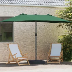 Tuin & Gazon*vidaXL Tuinparasol 385 x 209 x 244 cm Polyester Groen