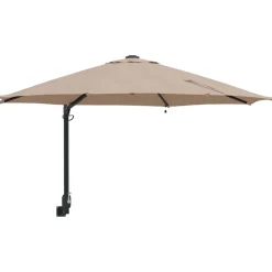 Tuin & Gazon*vidaXL Tuinparasol 248 x 248 x 148 cm Polyester en staal Taupe